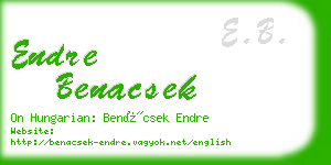 endre benacsek business card